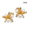 Approx. 6.0 mm, Hanamomo, Akoya Pearl, Triple Pearl Splash Stud Earrings