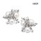 Approx. 6.0 mm, Hanamomo, Akoya Pearl, Triple Pearl Splash Stud Earrings