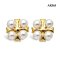 Approx. 3.5 mm, Akoya Pearl, Pearl Cross Stud Earrings