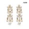 Approx. 3.5 - 5.0 mm up, AK Pearl, Art Deco Chandelier Pearl Stud Earrings