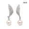 Approx. 6.0 mm, Hanamomo, Akoya Pearl, Triple Icicle CZ Stripes Dangle Pearl Stud Earrings