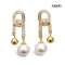 Approx. 6.0 mm, Hanamomo, Akoya Pearl, "The Knot" Dangle Pearl Stud Earrings