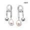 Approx. 6.0 mm, Hanamomo, Akoya Pearl, "The Knot" Dangle Pearl Stud Earrings