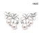 Approx. 5.0-6.0 mm, Hanamomo, Akoya Pearl, White Enamel Flowers Pearls Stud Earrings