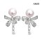 Approx. 8.0 mm, Hanamomo, Akoya Pearl, Bow Pearl Stud Earrings