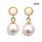 Approx. 6.0 mm, Hanamomo, Akoya Pearl, Synthetic Opal Dot Dangle Pearl Stud Earrings