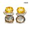 Approx. 10.0 mm, Nebular, Keshi Tahitian Pearl, Citrine Pearl Stud Earrings