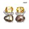Approx. 10.0 mm, Nebular, Keshi Tahitian Pearl, Citrine Pearl Stud Earrings
