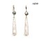 Approx. 8.0 mm, Nebular, Keshi Tahitian Pearl, Fish Hooks Earrings Dangle Pearl & Mother of Pearl Club