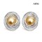 Approx. 10.0 mm, Gold South Sea Pearl, Double Ring Halo Pearl Stud Earrings