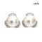 (PSL) Approx. 6.5 mm, Aurora Rose, Akoya Pearl, Pearl Stud Earrings with Three Petal Diamond Jacket