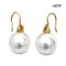 (PSL) Approx. 12.0 mm, Aurora Phoenix, White South Sea Pearl, Fish Hooks Dangle Pearl Earrings