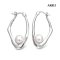 Approx. 6.0 mm, Hanamomo, Akoya Pearl, Free Form Setting Pearl Latch back Earrings