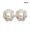 9.4 mm and 9.6 mm, Gold South Sea Pearl, Pearl Halo Double Flower Stud Earrings