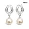 Approx. 6.0 mm, Moonlight, Akoya Pearl, Horseshoe Dangle Pearl Stud Earrings