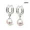 Approx. 6.0 mm, Hanamomo, Akoya Pearl, Horseshoe Dangle Pearl Stud Earrings