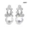 Approx. 11.0 mm up, White South Sea Pearl, Umiko Miki Pearl Stud Earrings