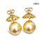 Approx. 12.0 mm, Gold South Sea Pearl, Stud Earrings