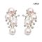Approx. 8.0 mm, Hanamomo, Akoya Pearl, "พวงชมพู" Stud Pearl Earrings
