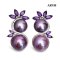 Approx. 14.0 mm up and 15.0 mm up, Edison Pearl, Spirit and Spiral Amethyst Stud Earrings