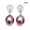 Approx.13.0mm,FreshwaterPearl, Royal Drop Wreath Dangle Pearl Stud Earrings