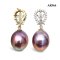 Approx.13.0mm,FreshwaterPearl, Royal Drop Wreath Dangle Pearl Stud Earrings