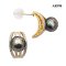9.8 mm and 10.1 mm, Hanashinju, Tahitian Pearl, Four Stripes Diamond Paved Pearl Stud Earrings