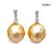 10.8 mm and 10.9 mm, Hanashinju, Gold South Sea Pearl, Diamond Row Dangle Pearl Stud Earrings