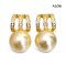 Approx. 9.0 mm, Gold South Sea Pearl, M Pearl Stud Earrings