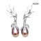 Approx. 12.0 mm, Edison Pearl, Phoenix Tail Dangle Pearl Stud Earrings