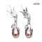 Approx. 12.0 mm, Edison Pearl, Phoenix Tail Dangle Pearl Stud Earrings