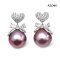 Approx. 12.0 - 13.0 mm up, Freshwater Pearl, Heart & Bow Dangle Pearl Stud Earrings