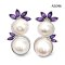 Approx. 13-14 mm and 14-15 mm, Freshwater Pearl, Spirit and Spiral Amethyst Stud Earrings
