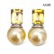 Approx. 11.0 mm, Gold South Sea Pearl, Petra Citrine Pearl Stud Earrings