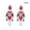 8.3 mm and 8.6 mm, Akoya Pearl, Red Armour Dangle Pearl Stud Earrings