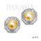 Approx. 13.0 mm, Gold South Sea Pearl, Octa Art Deco Style Pearl Stud Earrings