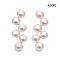 Approx. 5.0 mm, Hanamomo, Akoya Pearl, Zigzag Chandelier Pearl Stud Earrings