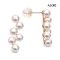 Approx. 5.0 mm, Hanamomo, Akoya Pearl, Zigzag Chandelier Pearl Stud Earrings