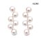 Approx. 5.0 mm, Hanamomo, Akoya Pearl, Zigzag Chandelier Pearl Stud Earrings