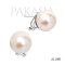 15.2 mm and 15.4 mm, Edison Pearl, Solitaire Pearl Stud Earrings Omega Earring Backs