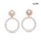Approx. 4.0 - 7.0 mm, AK Pearl and Freshwater Pearl, Pearl Halo Pearl Stud Earrings with Hoop Pearl Jacket