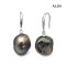 11.3 mm and 11.4 mm, Nebular, Tahitian Pearl, Fish Hooks Earrings Dangle Pearl