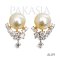 8.0 mm and 8.1 mm, Hanashinju, Moonlight, Pearl Diamond Hive Stud Earrings