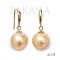 Approx. 11.0 mm, Edison Pearl, Fish Hooks Dangle Pearl Earrings