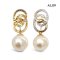 Approx. 10.0 mm, Gold South Sea Pearl, Rings Design Dangle Pearl Stud Earrings