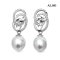 Approx. 8.0-9.0 mm, White South Sea Pearl, Rings Design Dangle Pearl Stud Earrings