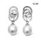 Approx. 8.0-9.0 mm, White South Sea Pearl, Rings Design Dangle Pearl Stud Earrings