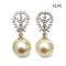 Approx. 10.0 mm, Gold South Sea Pearl, Royal Drop Wreath Dangle Pearl Earrings