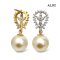 Approx. 10.0 mm, Gold South Sea Pearl, Royal Drop Wreath Dangle Pearl Earrings