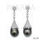 Approx. 10.0 -11.0 mm, Tahitian Pearl, Royal Drop Dangle Pearl Stud Earrings